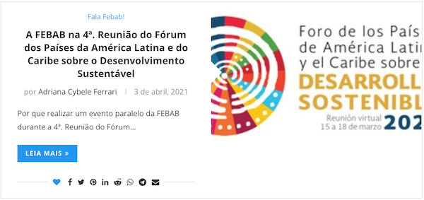 A FEBAB na 4ª. Reunião do Fórum dos Países da América Latina e do Caribe sobre o Desenvolvimento Sustentável